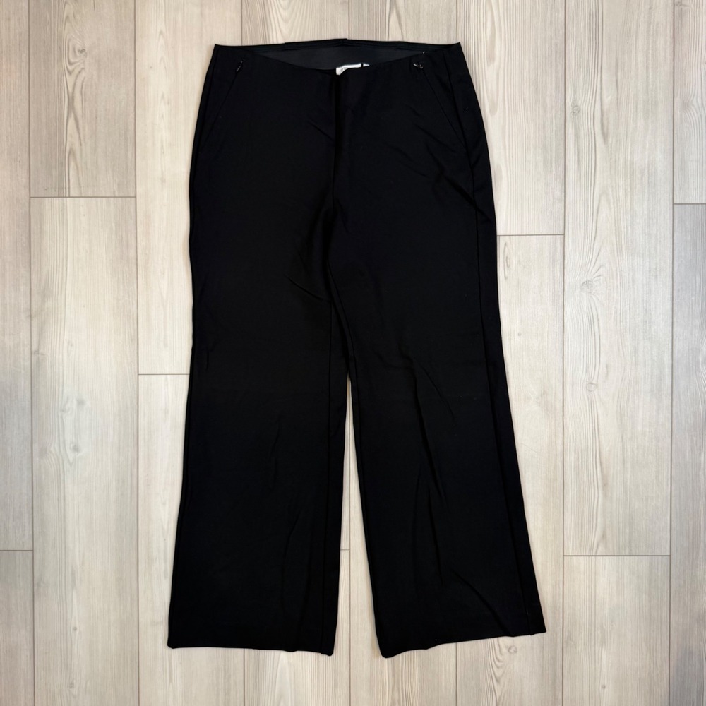 Chicos Black Juliet Wide Leg Full Leg Trousers Size 2.5R US 14R Stretch Pants